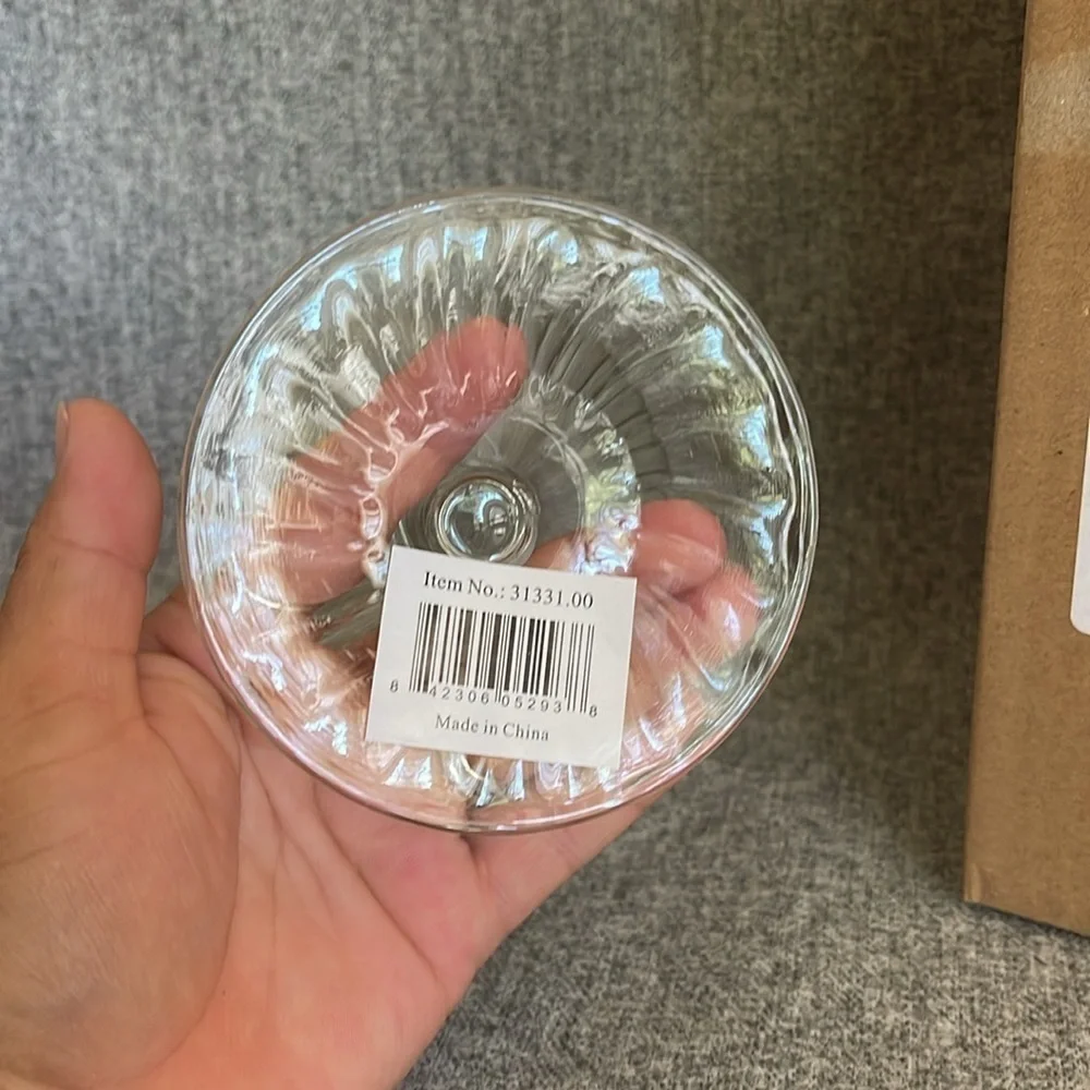 BHLDN Anthropologie Scalloped Glass Vase M. NEW